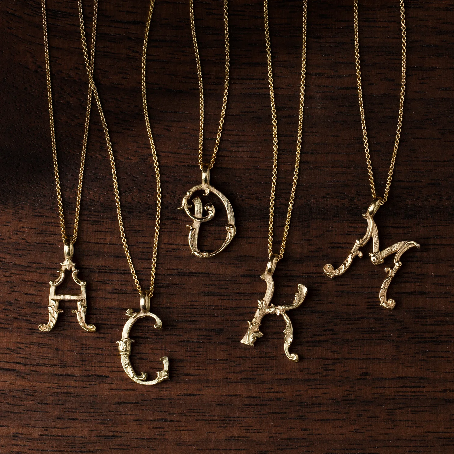 14K Gold Baroque Letter Charms - Image 5