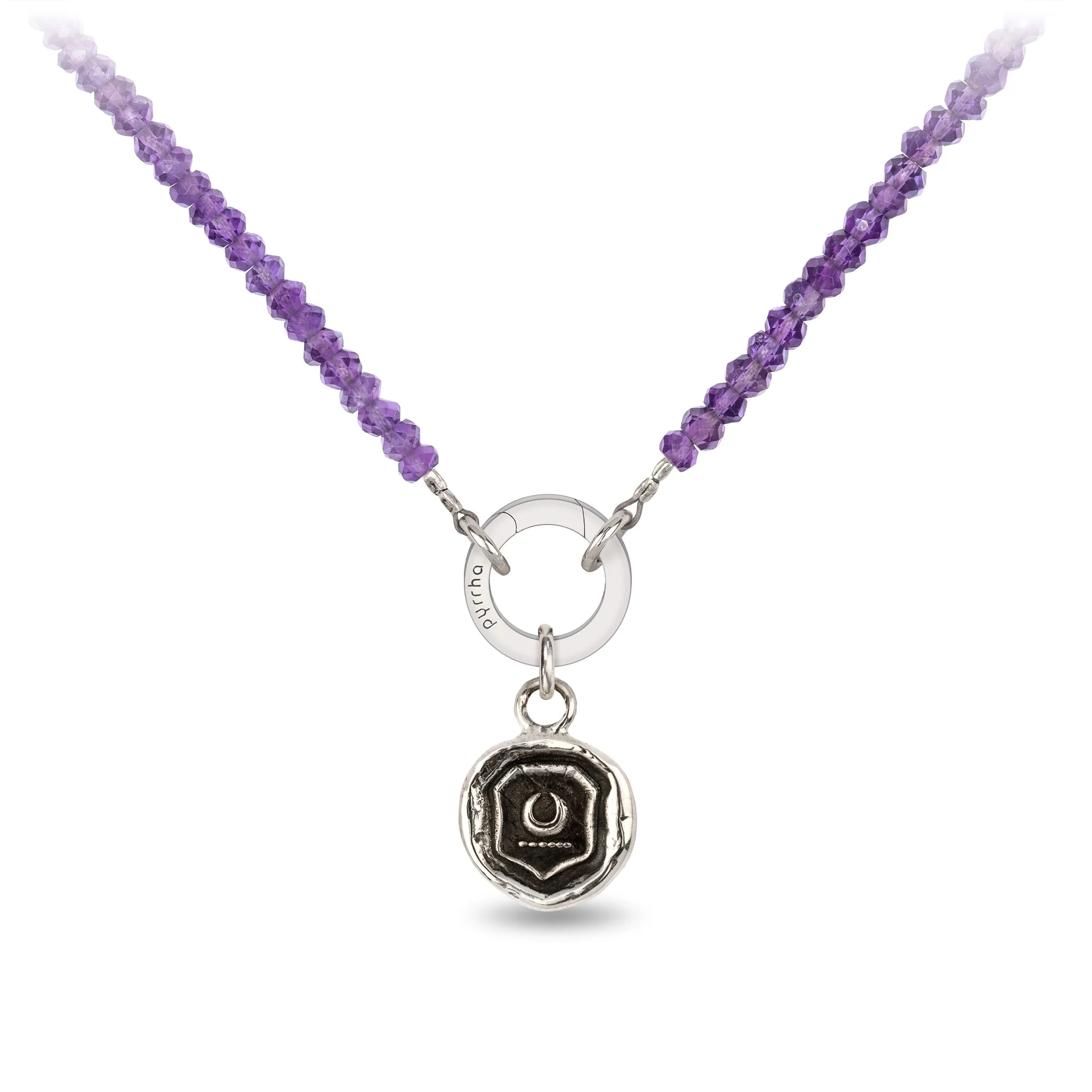 Amethyst Faceted Stone Choker with Talisman Clip - Image 6