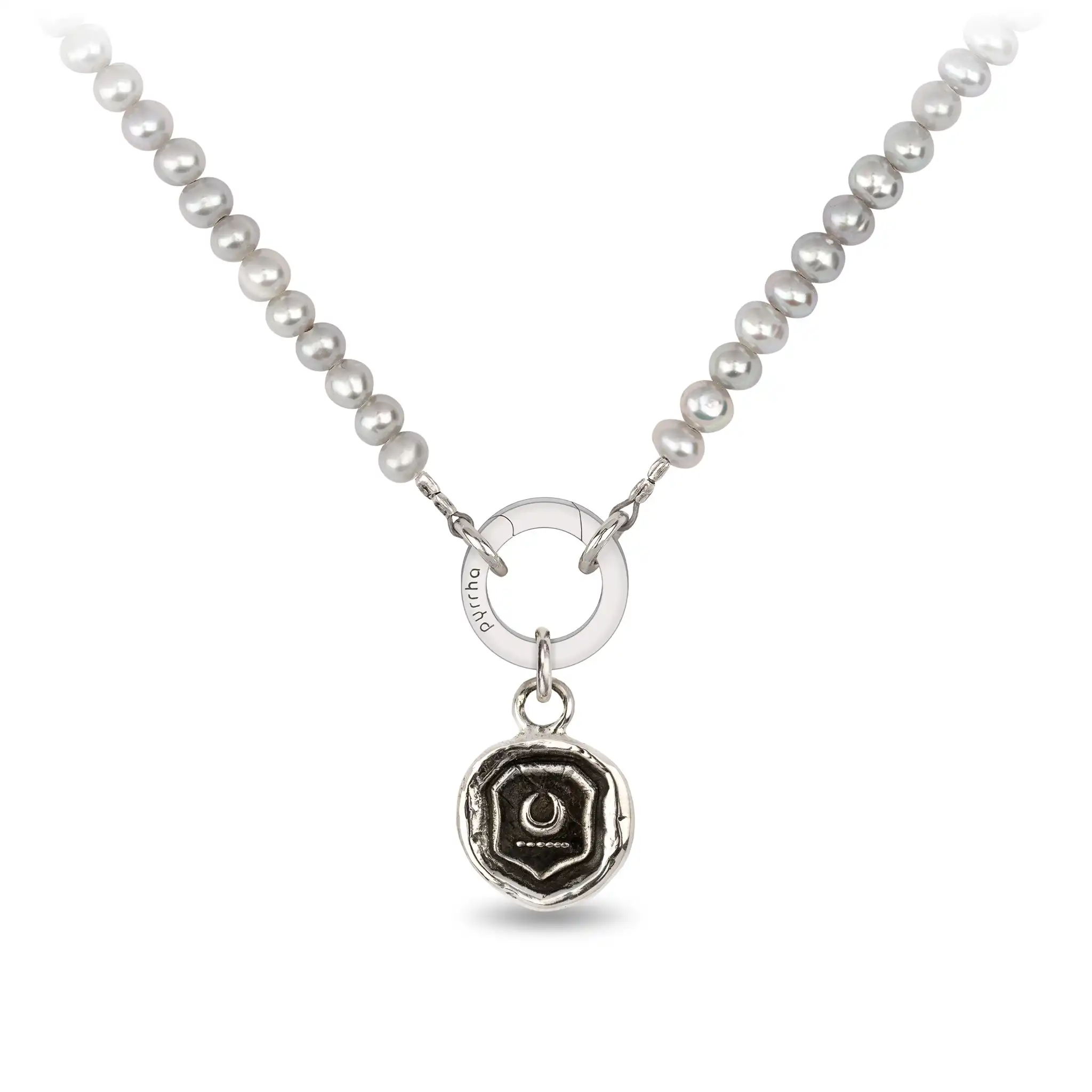 Dove Grey Pearl Choker with Talisman Clip - Image 5