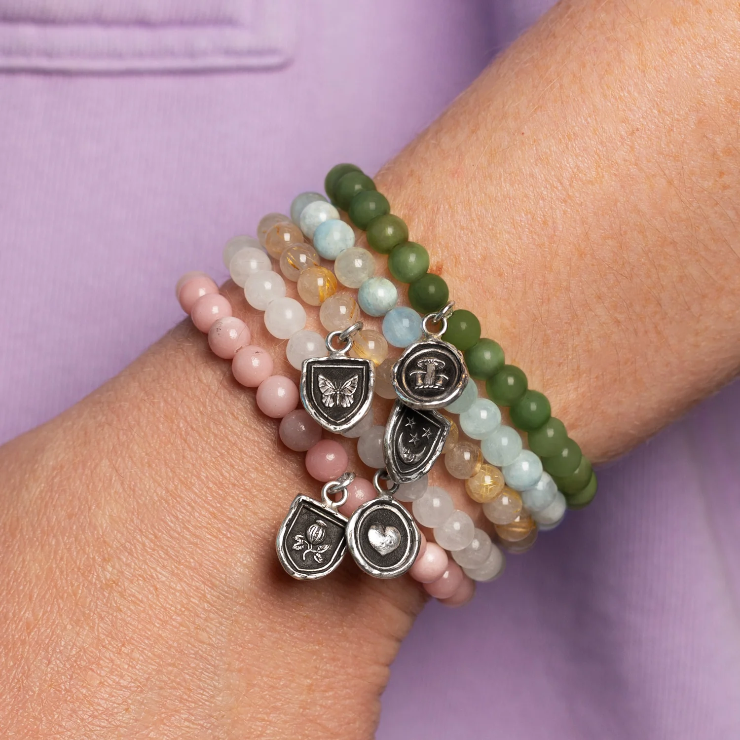 Earthy Appreciation Talisman Stretch Stone Bracelet - Image 3