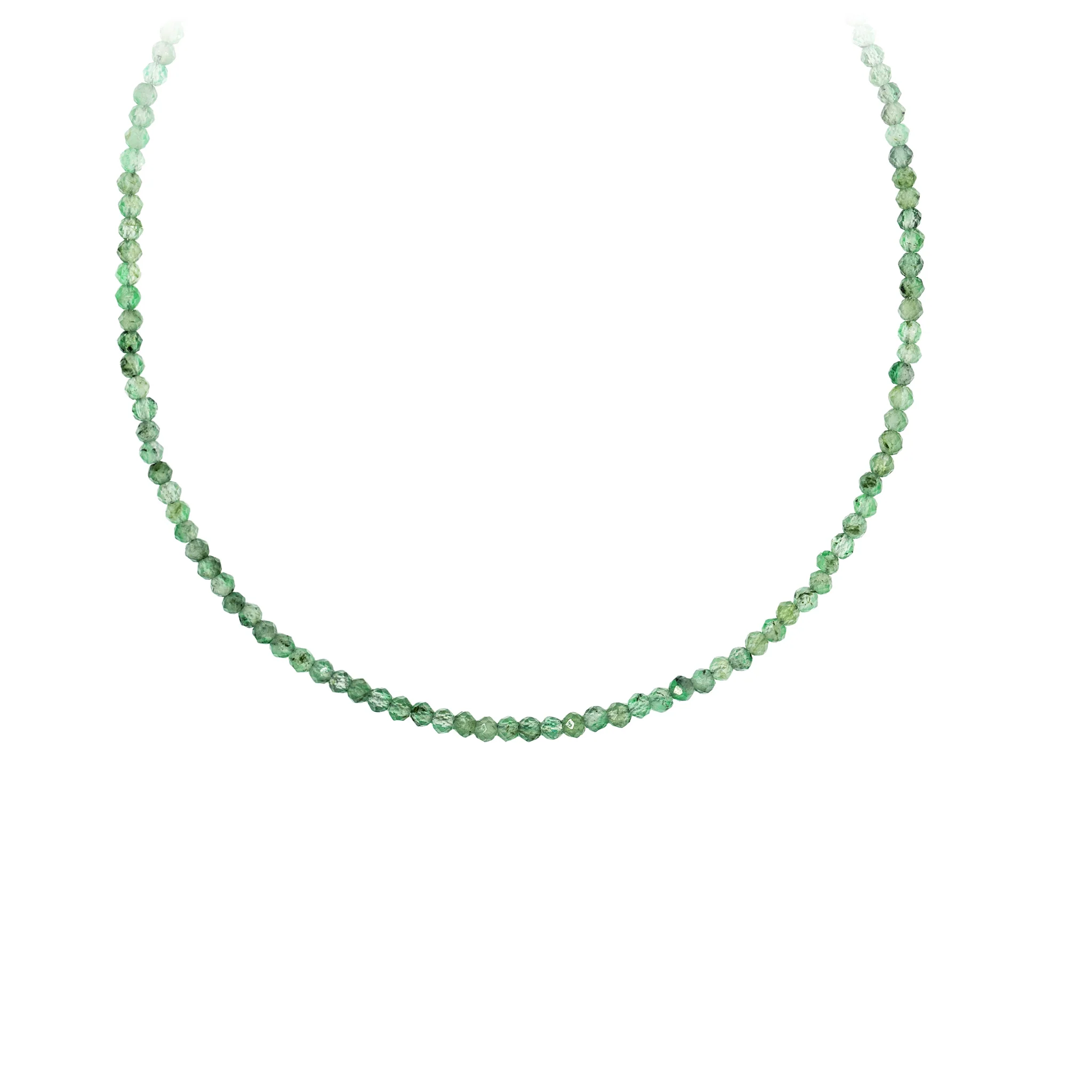 Emerald 14K Gold Faceted Stone Choker with Talisman Clip - Image 4