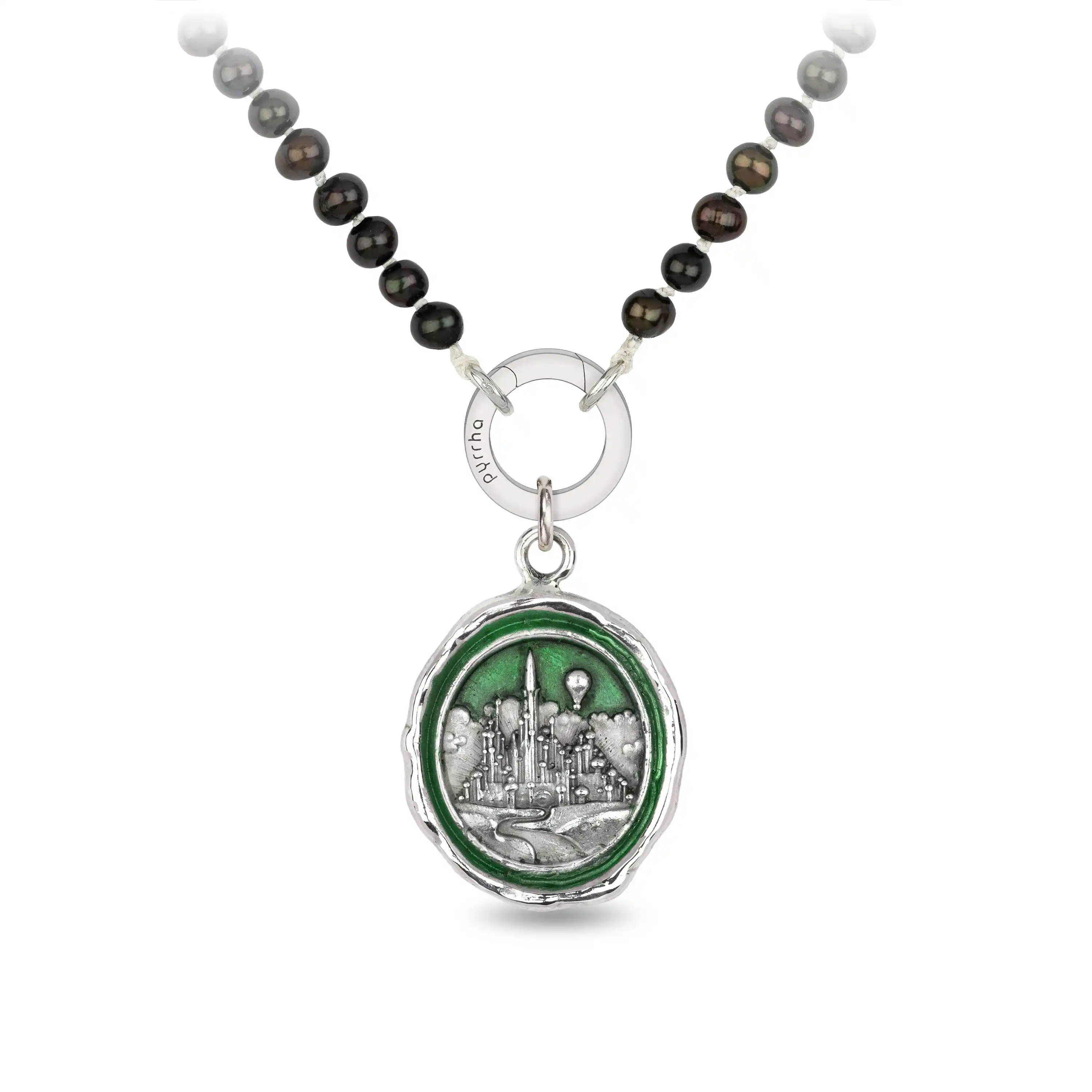 Emerald City Knotted Freshwater Pearl Necklace - Wicked Green