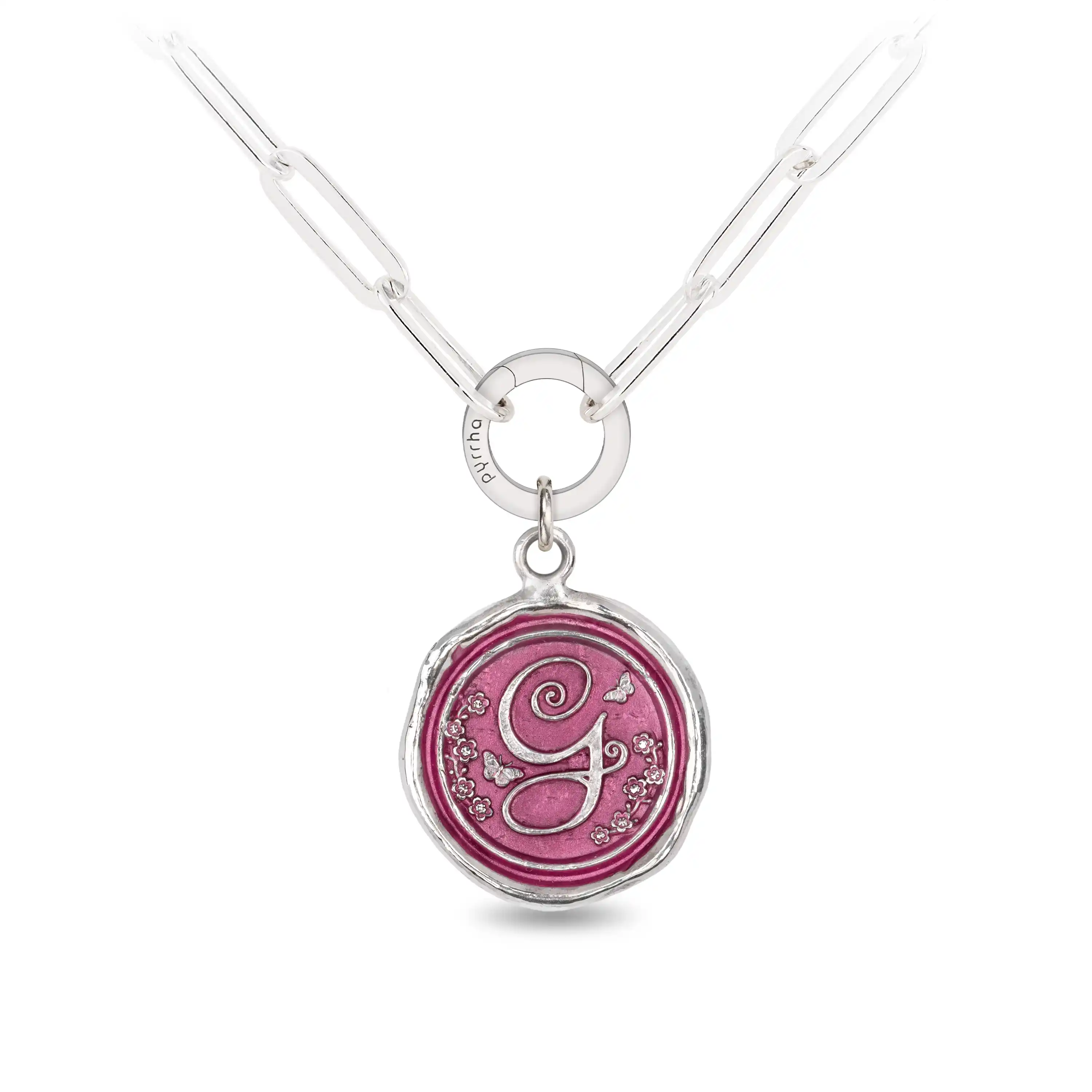 G for Glinda Large Paperclip Chain Necklace - Wicked Pink
