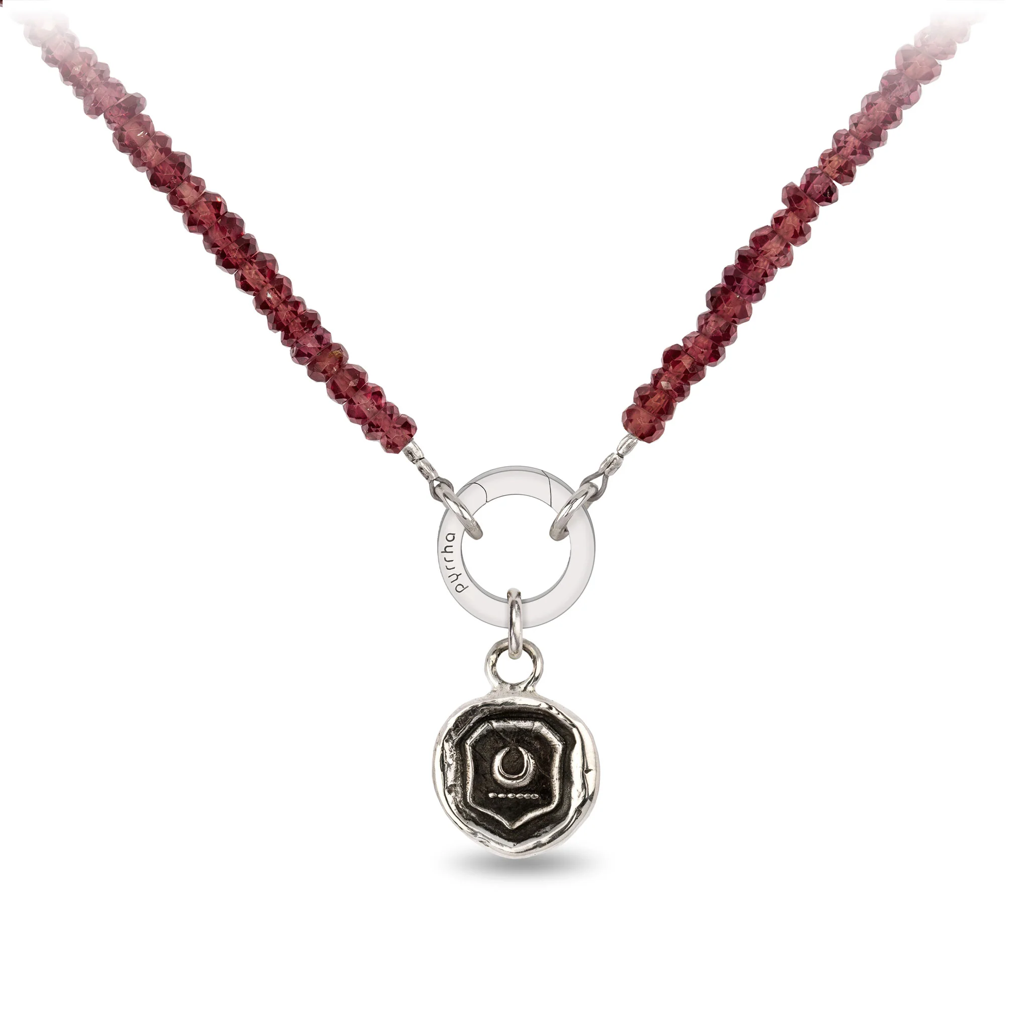 Garnet Faceted Stone Choker with Talisman Clip - Image 6