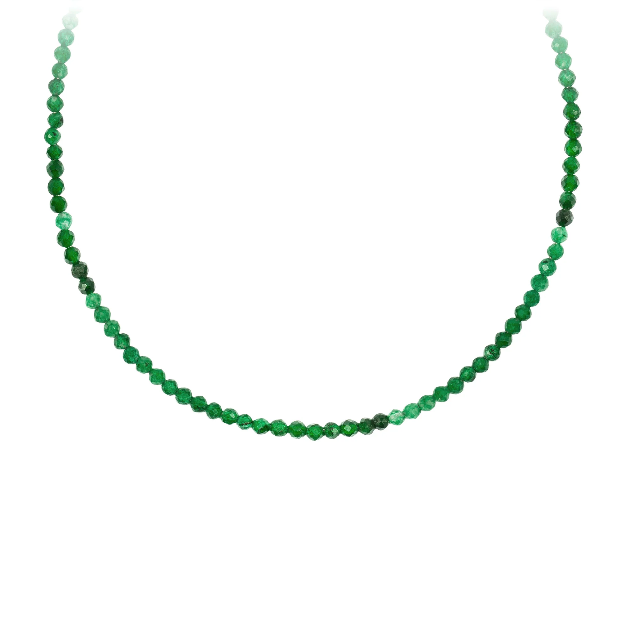 Green Onyx Faceted Stone Choker with Talisman Clip - Image 3