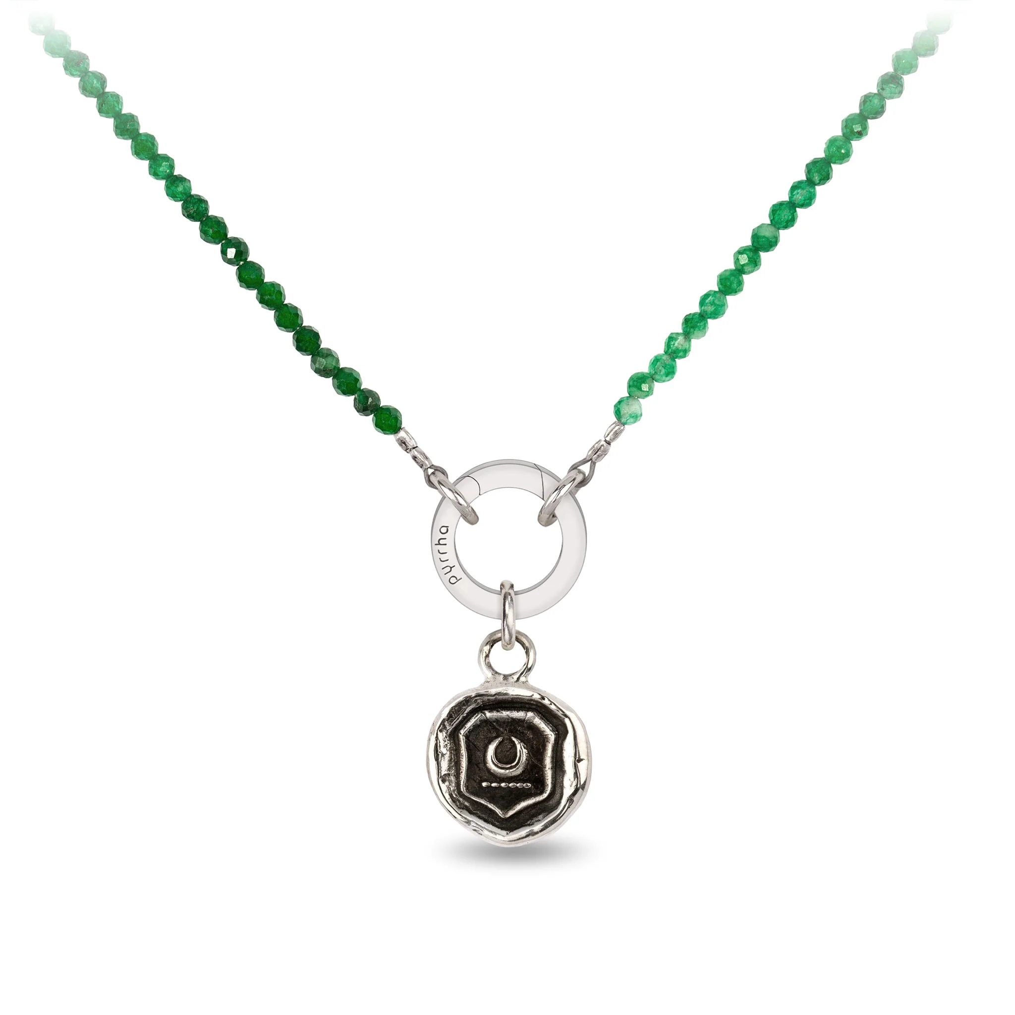 Green Onyx Faceted Stone Choker with Talisman Clip - Image 6