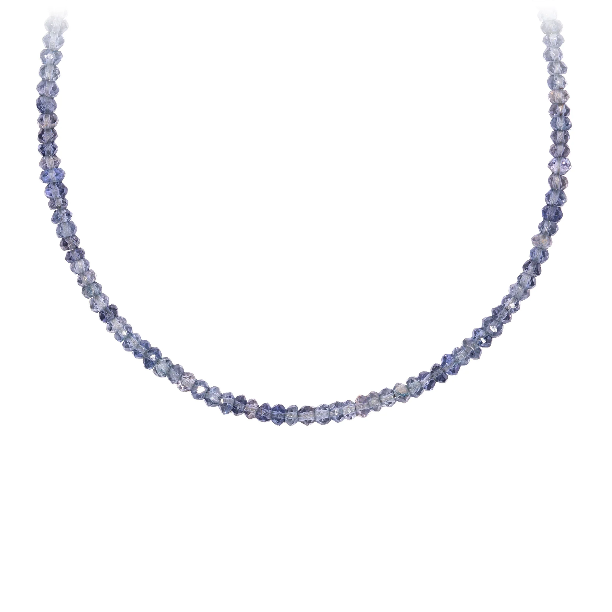Iolite Faceted Stone Choker with Talisman Clip - Image 3