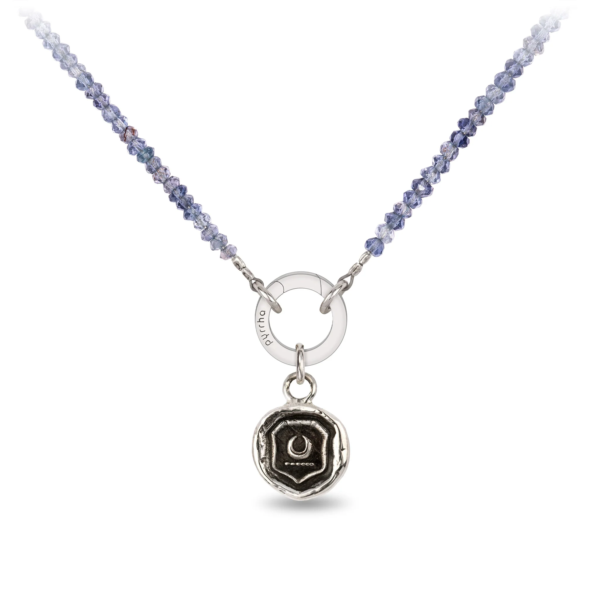 Iolite Faceted Stone Choker with Talisman Clip - Image 6