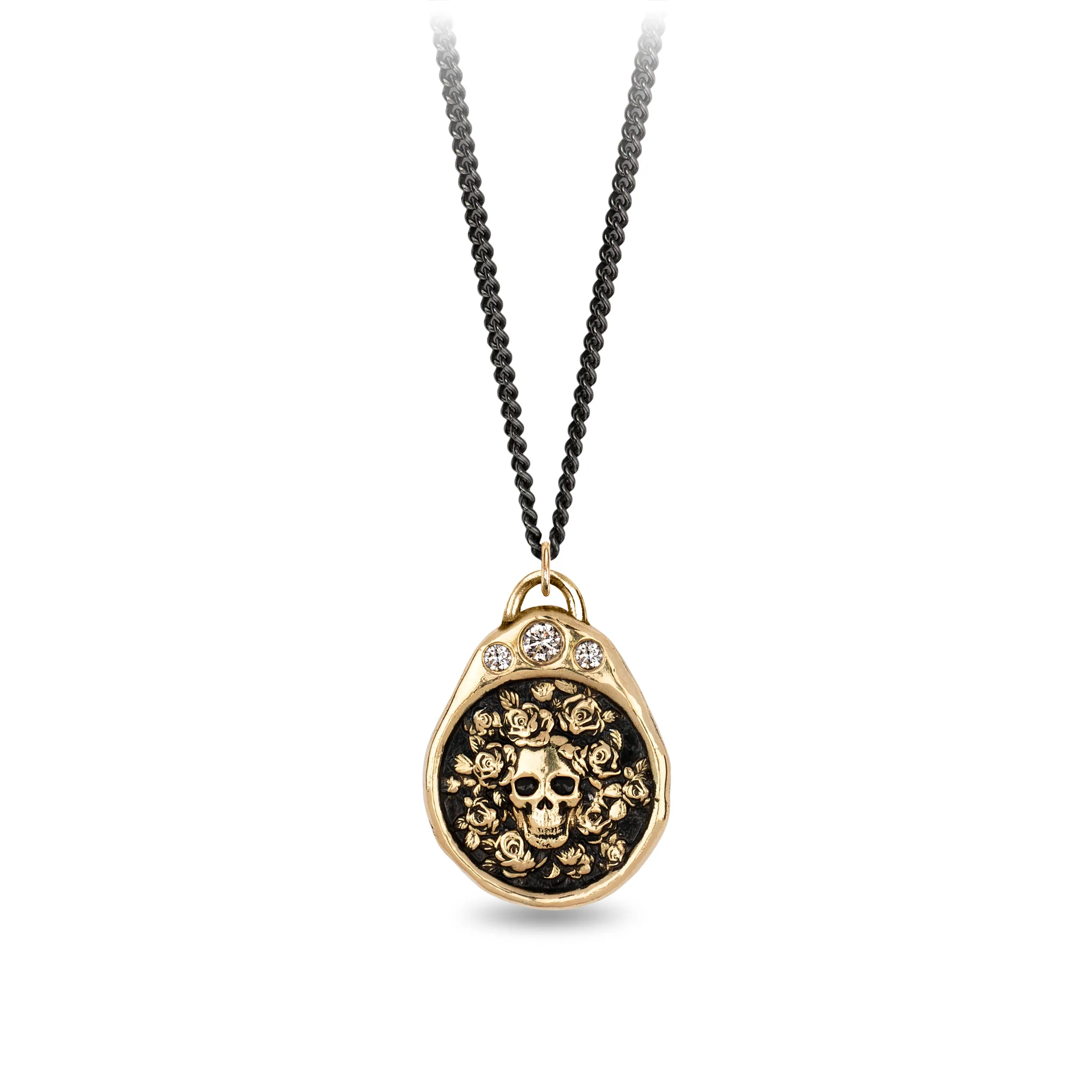 Live Every Moment 14K Gold Diamond Crown Talisman - Image 5