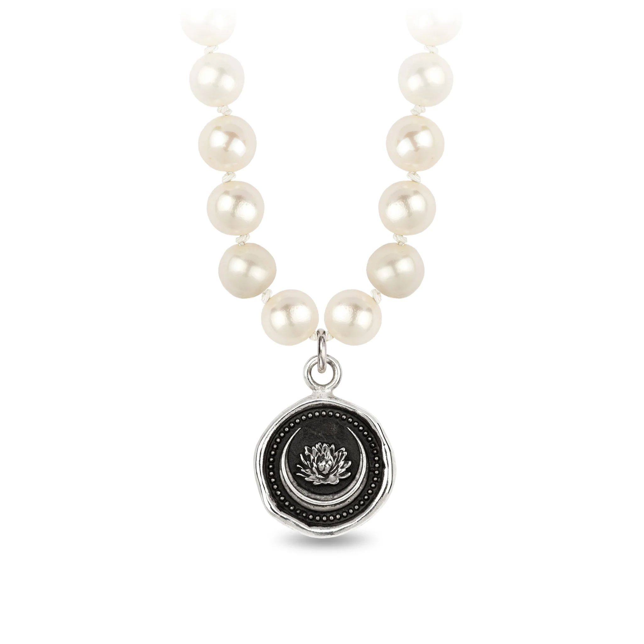 Lotus Flower Freshwater Pearl Necklace - Ivory