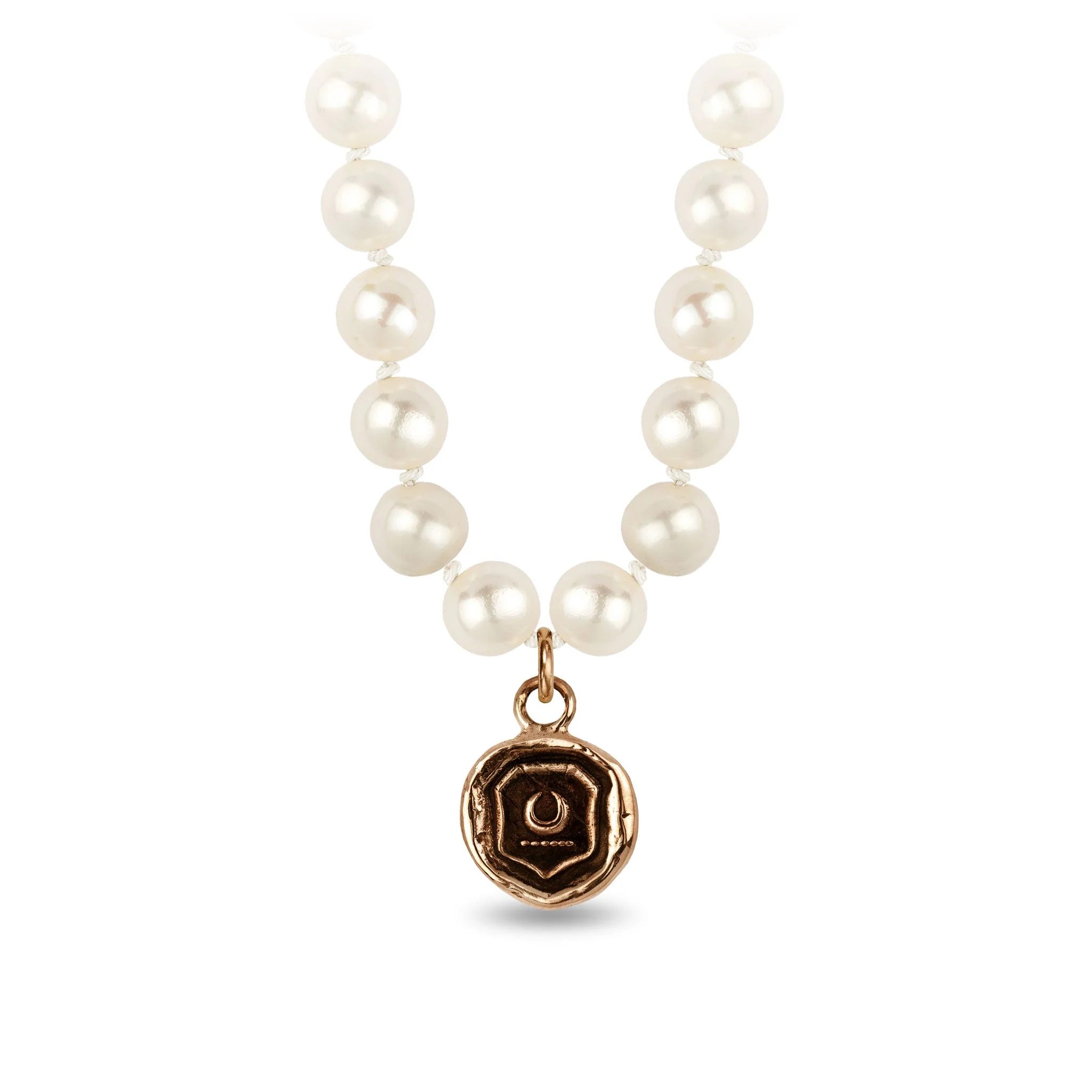 New Beginnings Freshwater Pearl Necklace - Ivory - Bronze