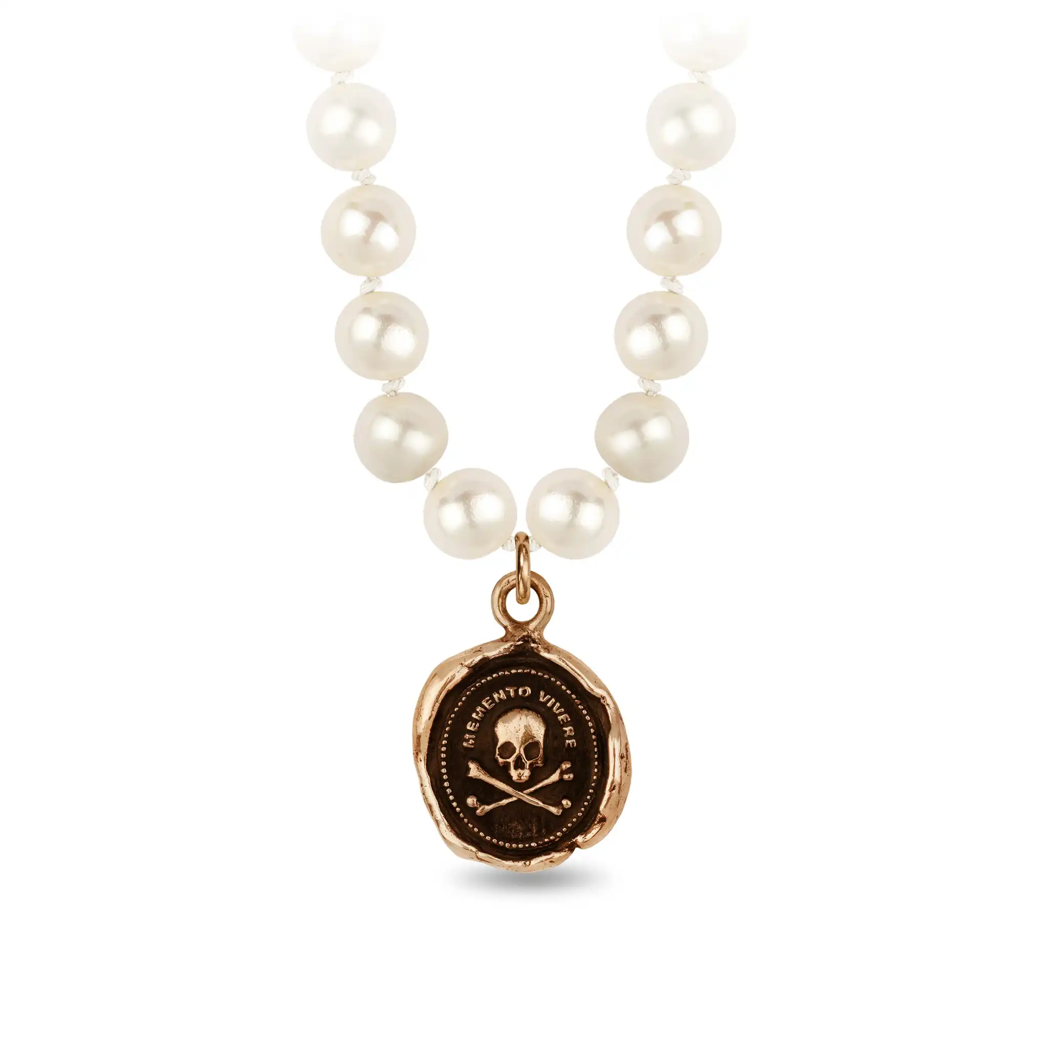Remember to Live Freshwater Pearl Necklace - Ivory - Bronze