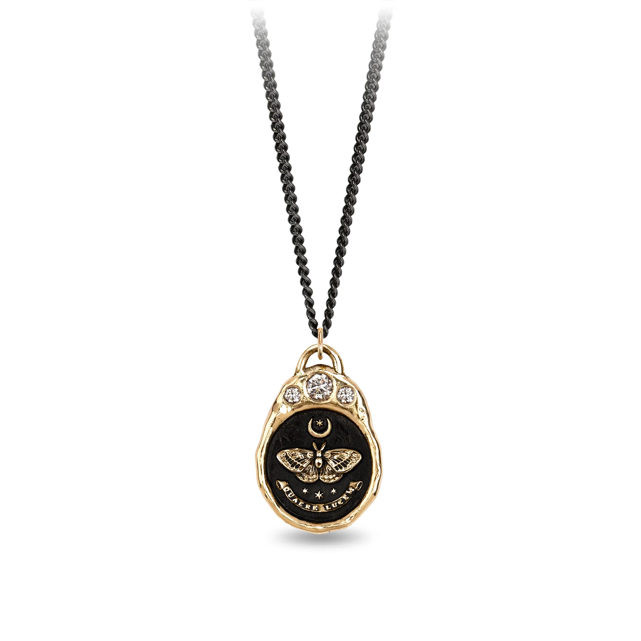 Seek the Light 14K Gold Diamond Crown Talisman - Image 4