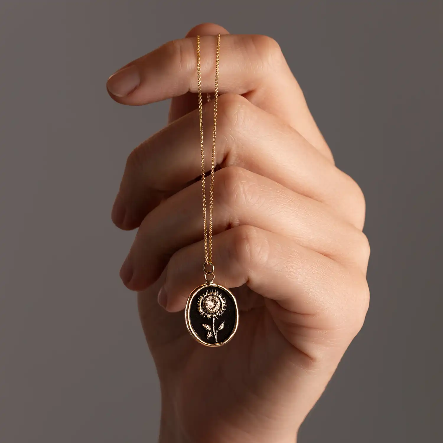 Sunflower 14K Gold Talisman - Image 4