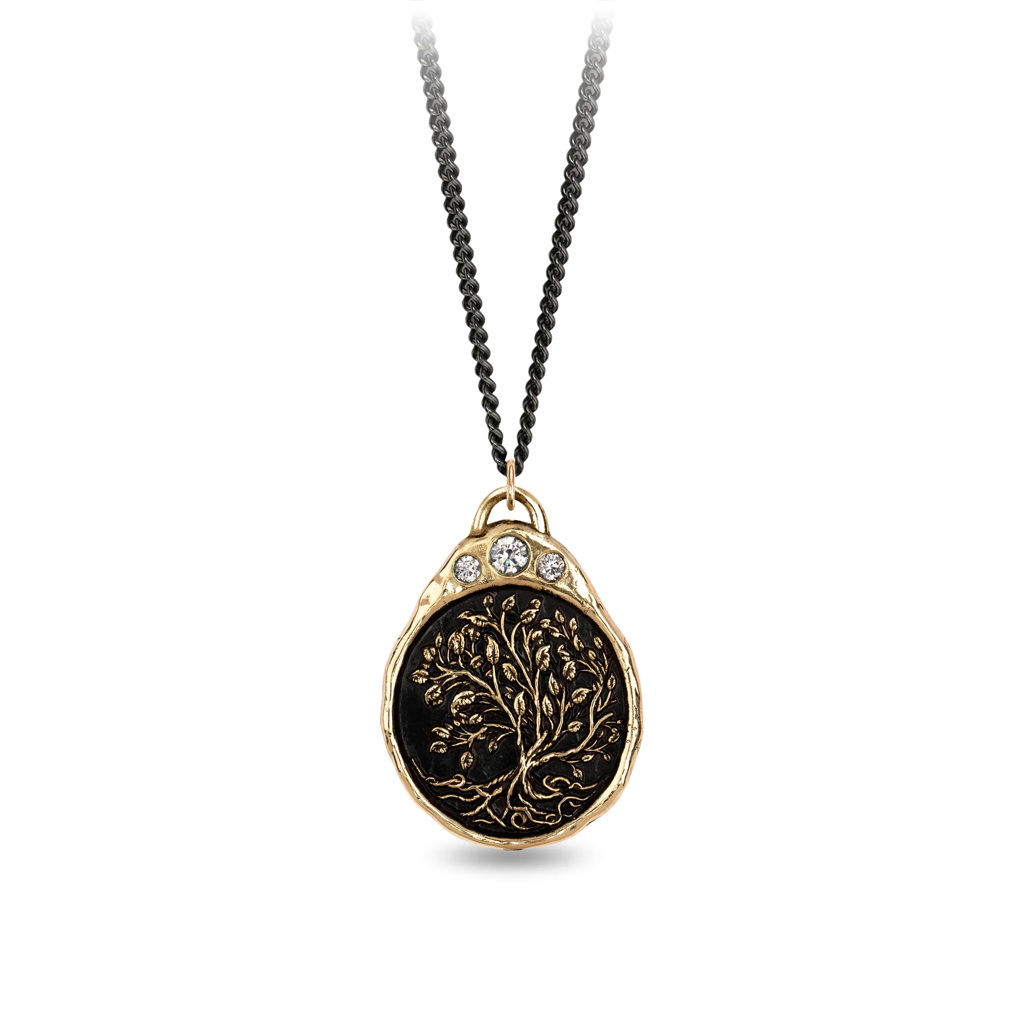 Tree of Life 14K Gold Diamond Crown Talisman - Image 4
