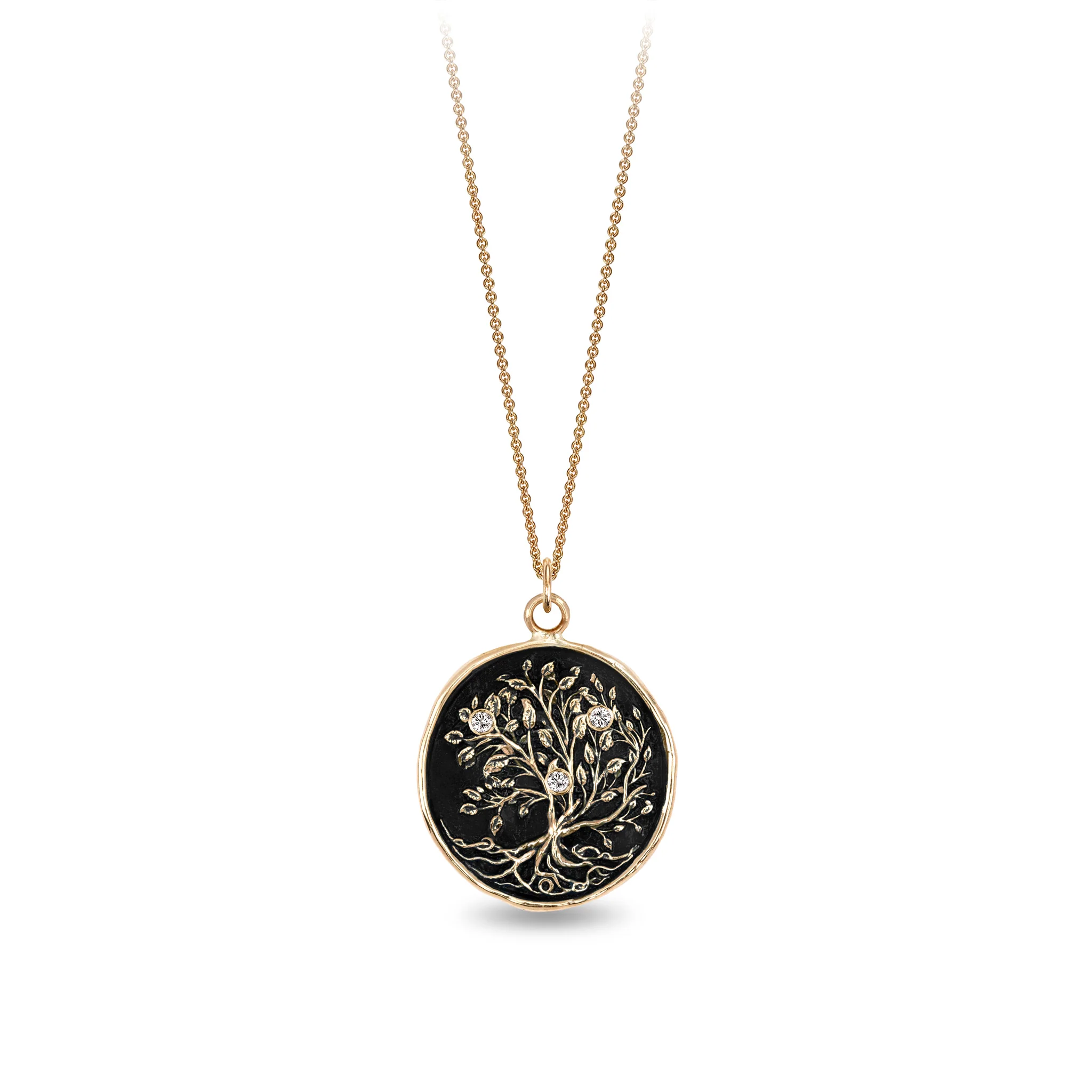 Tree of Life 14K Gold Diamond Set Talisman - Image 3