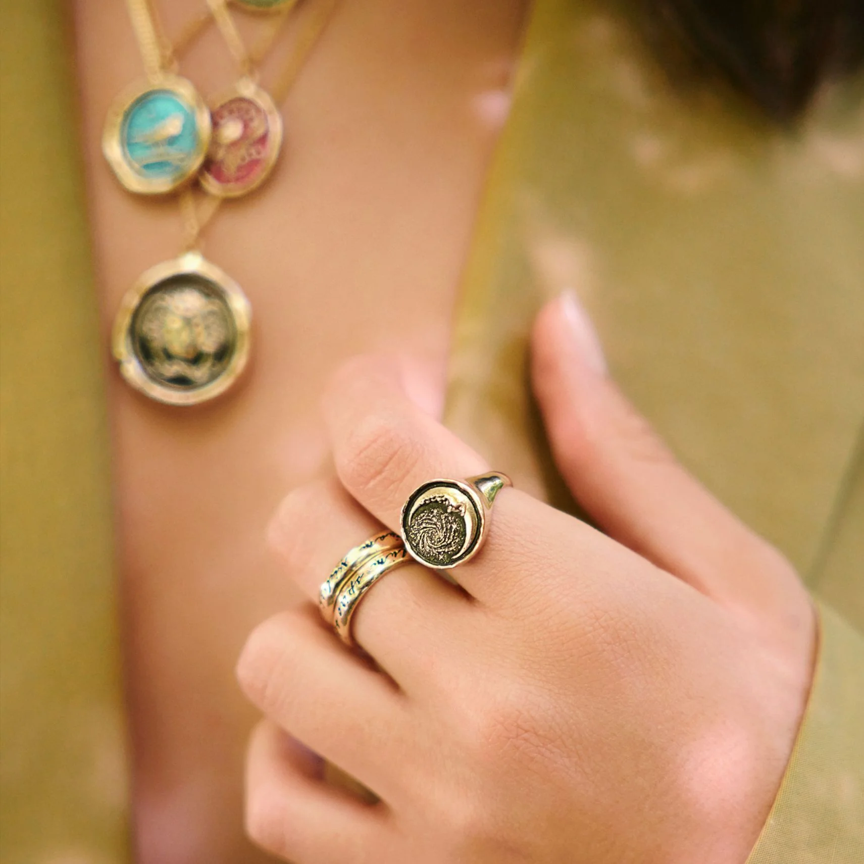 Trust the Universe 14K Gold Signet Ring - Image 3