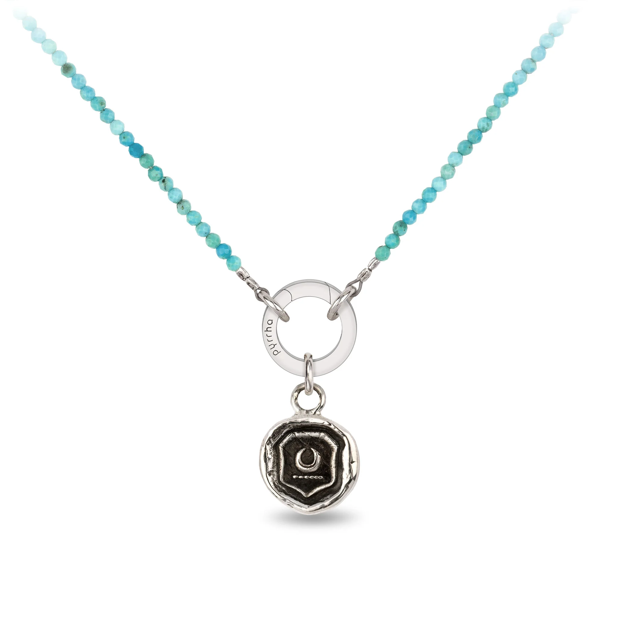 Turquoise Faceted Stone Choker with Talisman Clip - Image 6