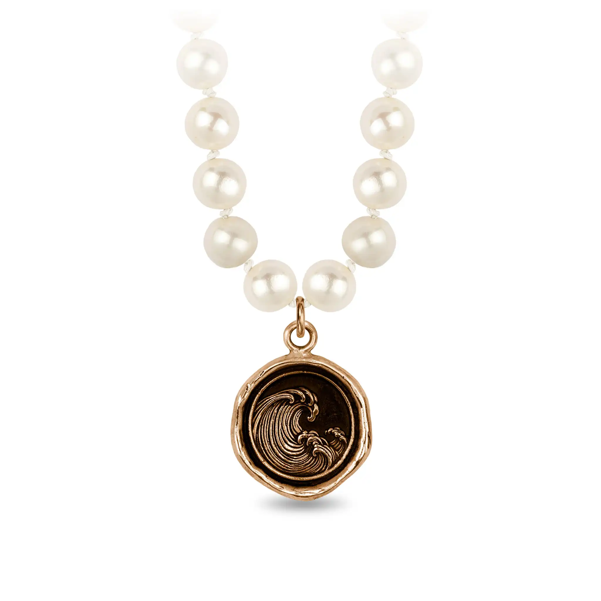 Wave Freshwater Pearl Necklace - Ivory - Image 3