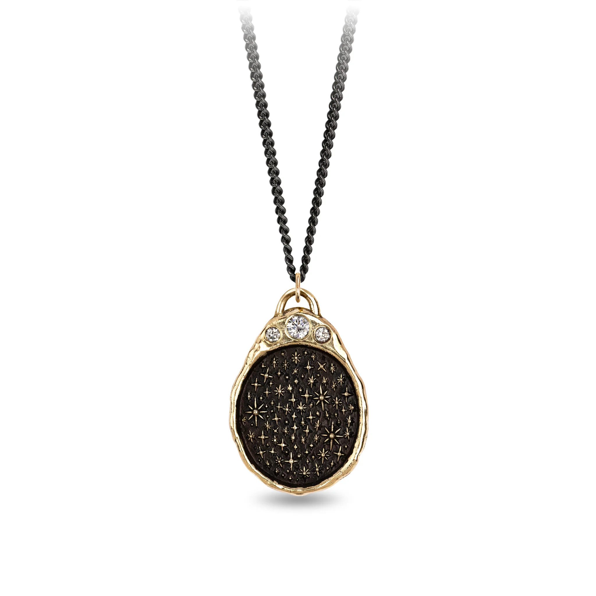 We Are Stardust 14K Gold Diamond Crown Talisman - Image 4