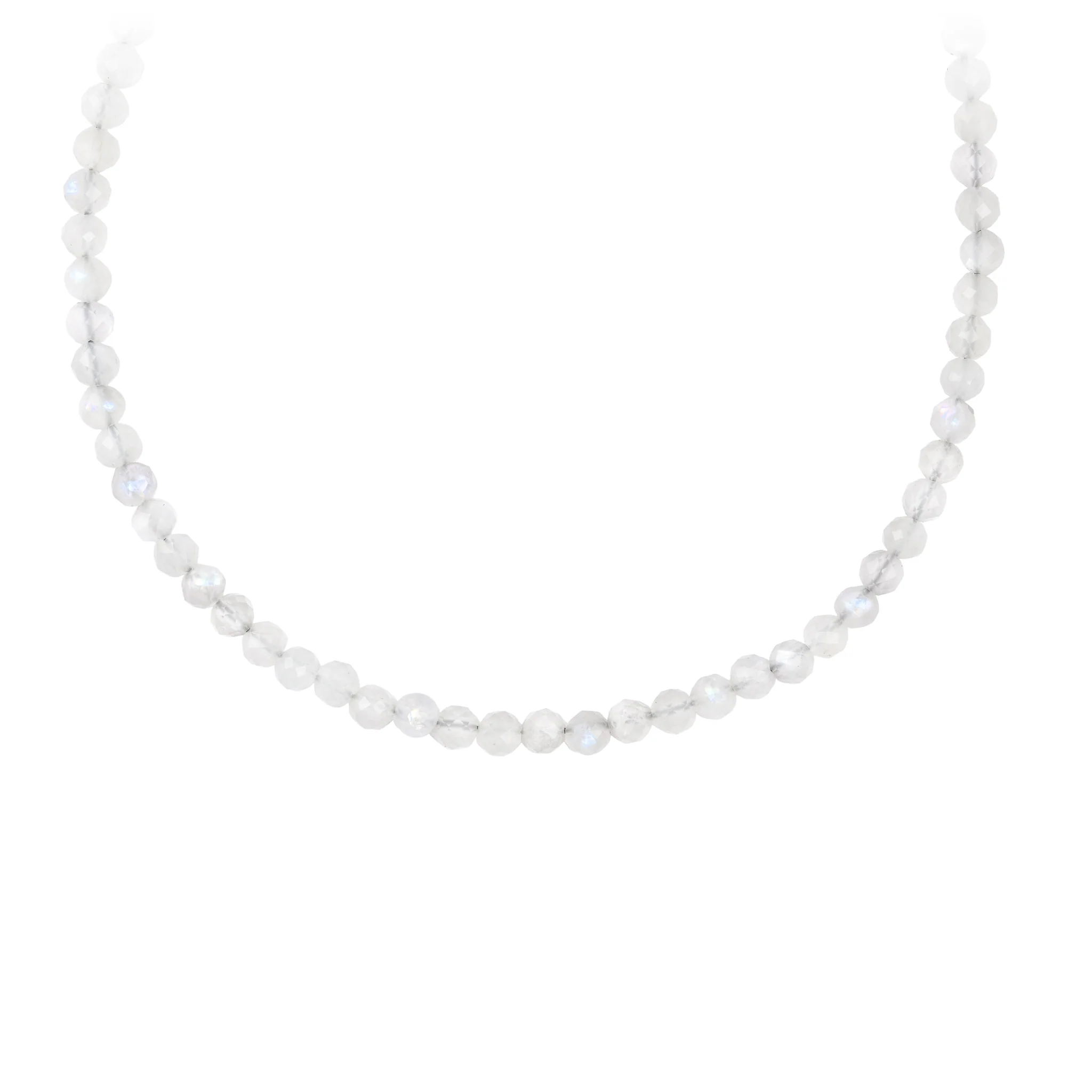 White Moonstone Faceted Stone Choker with Talisman Clip - Image 3