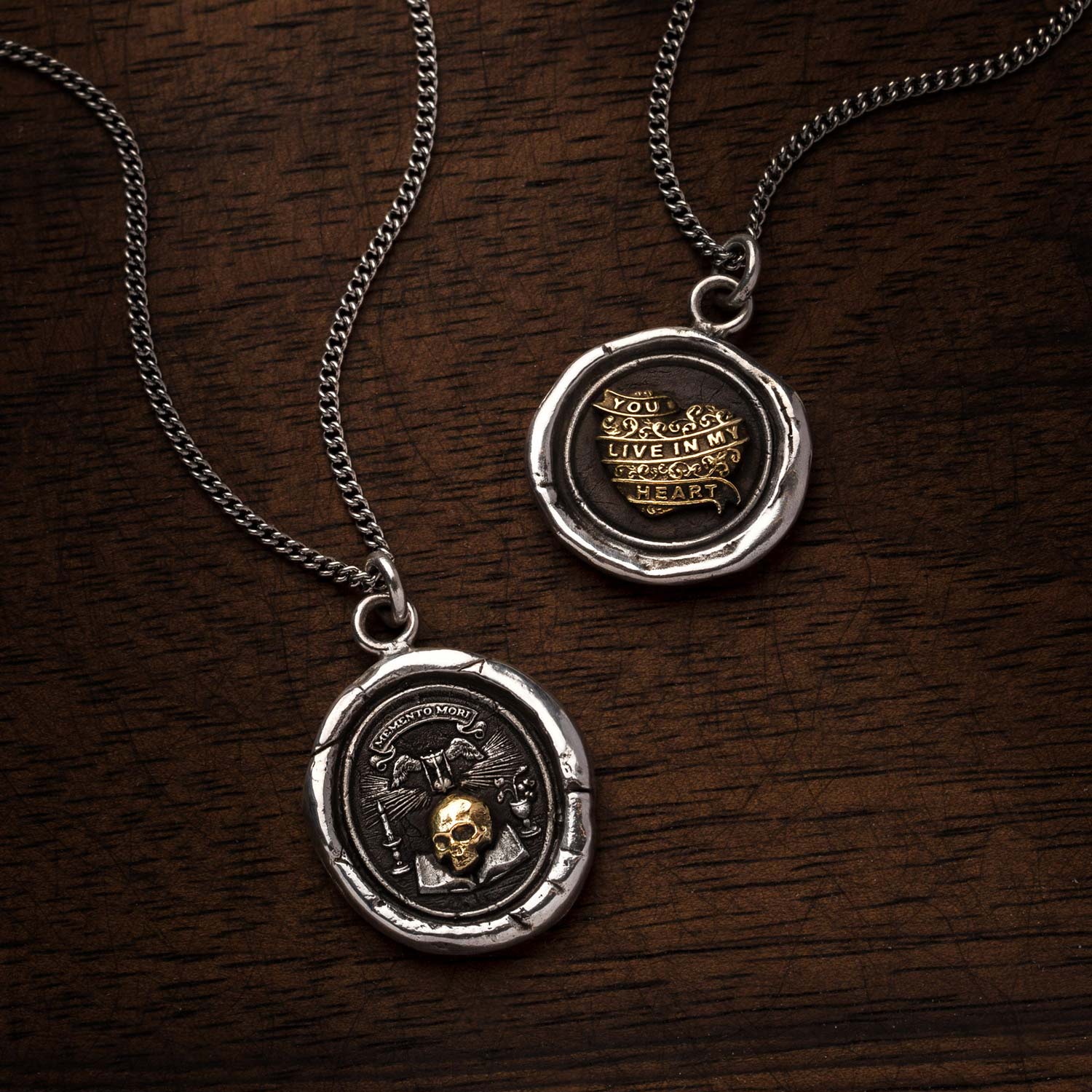 You Live in My Heart 14K Gold on Silver Talisman - Image 3